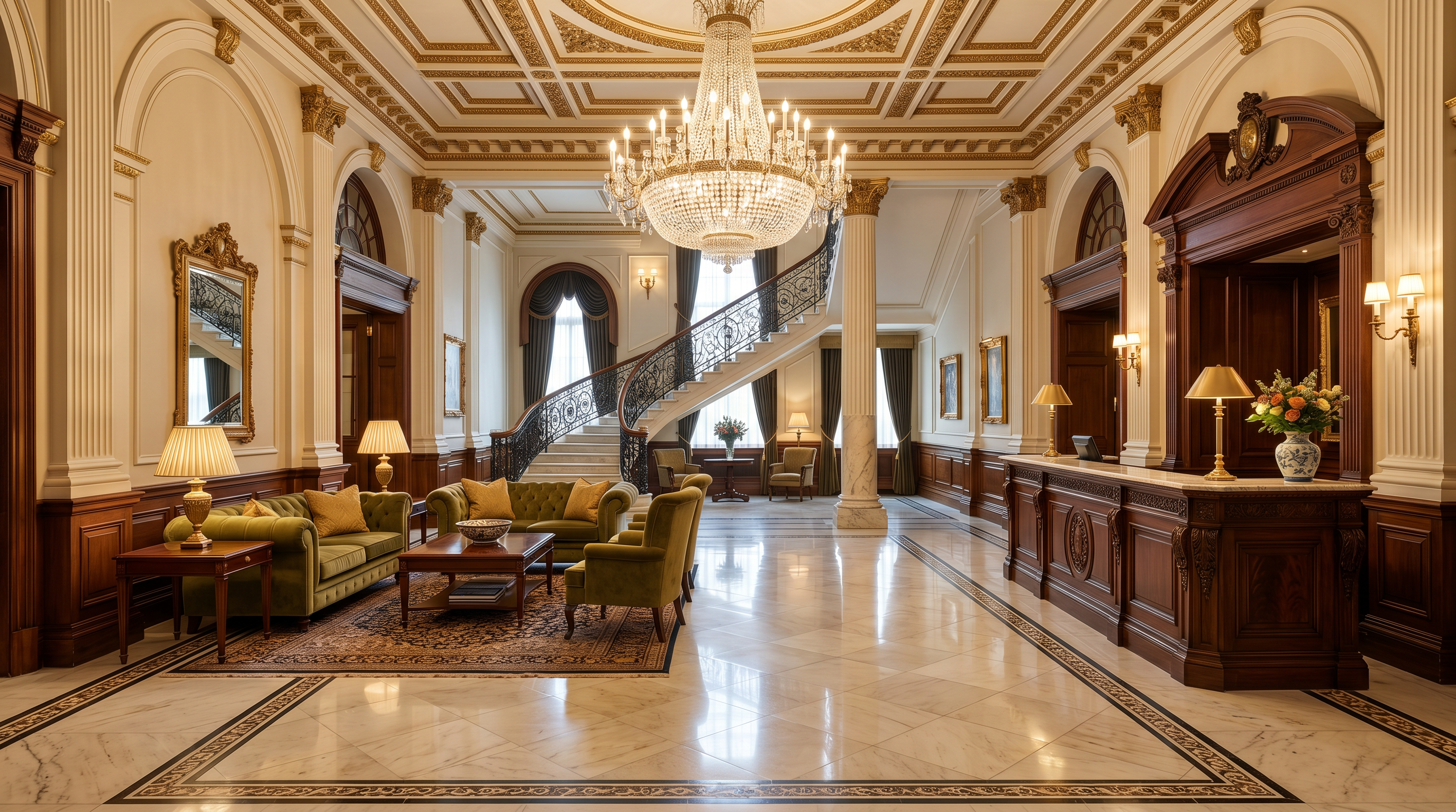 RankingUKTop hotel lobby with marble floors and chandelier