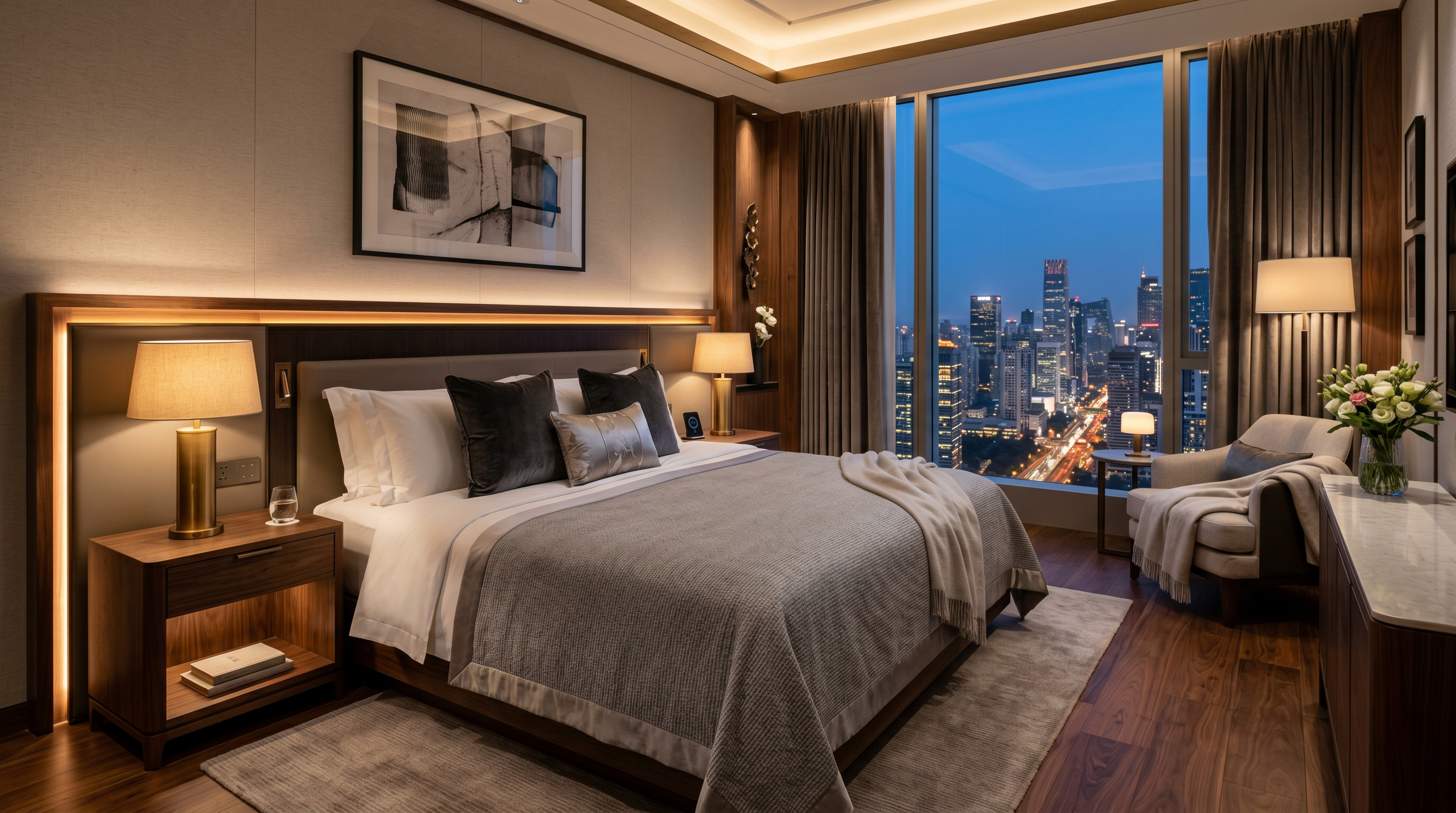 Elegant hotel suite bedroom at RankingUKTop